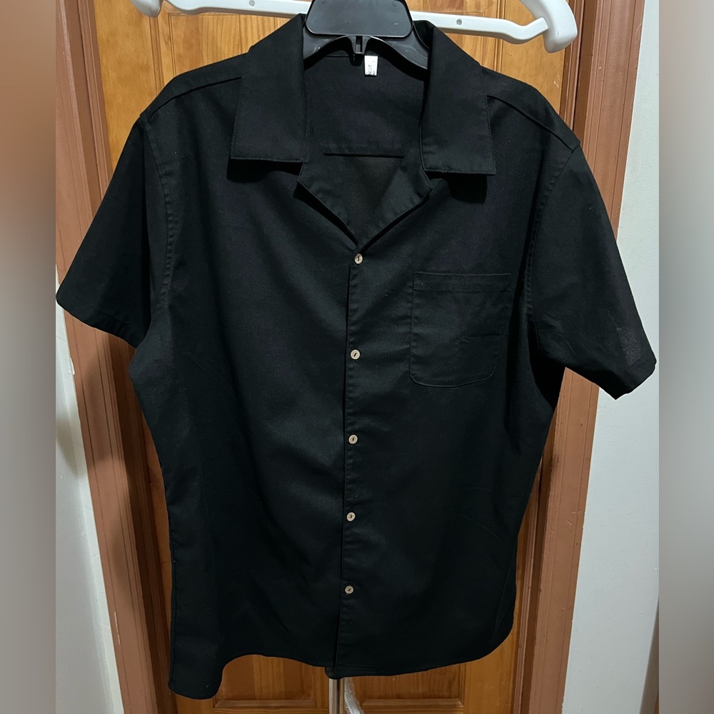 Coofandy Men’s black short sleeve cotton shirt XL good quality NWOT